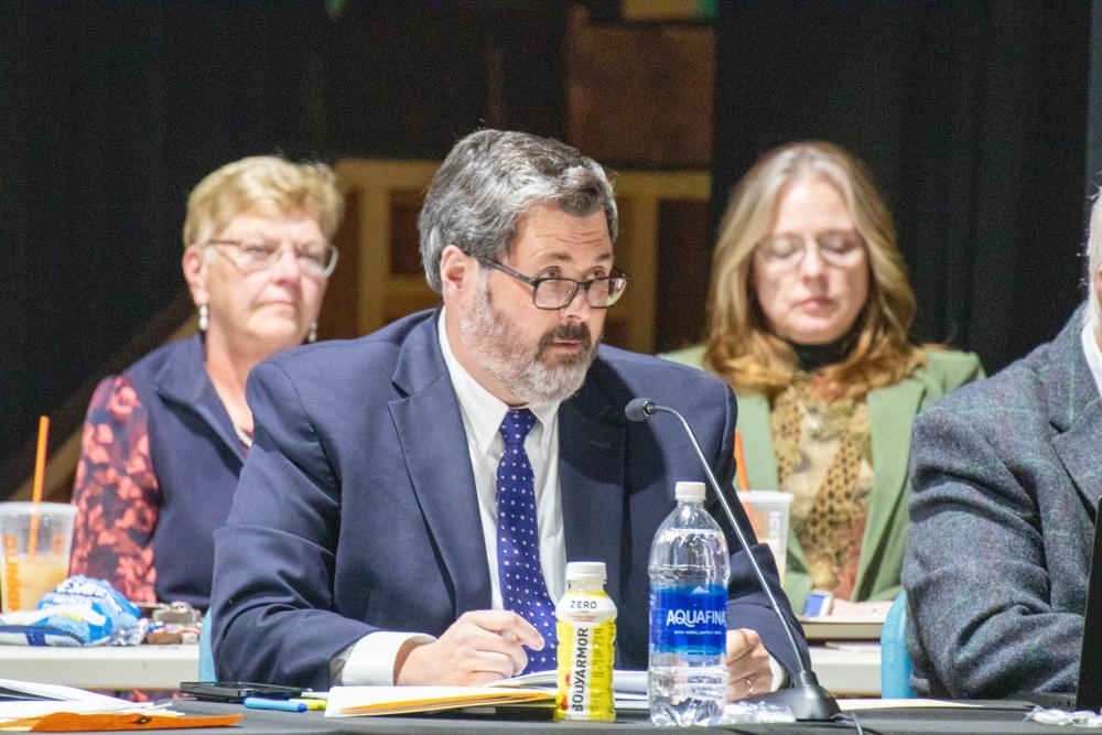 Town Administrator Derek Sullivan explains one of the items from the agenda. Photo by Bobby Grady none