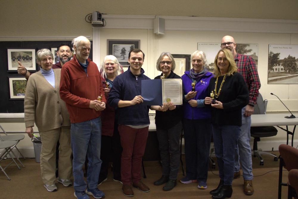 Members from the recycling and Select Boards come together to honor the center. Photos by Brandy Muz 