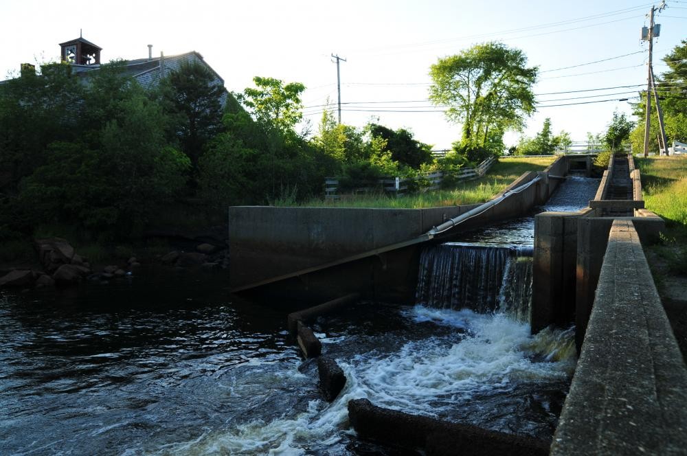 The spillway of the Parker Mills Pond Dam. File photo