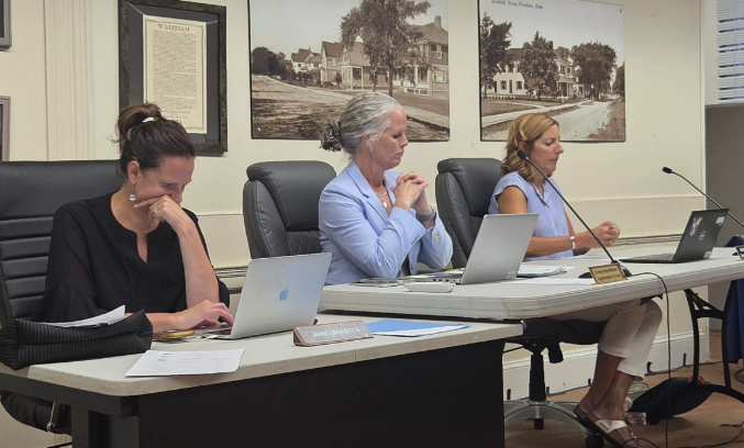 Superintendent Amy Hartley-Matteson presented her goals and entry plan to the school committee and its meeting Monday, Aug. 21. Photo by Tanvi Kulkarni