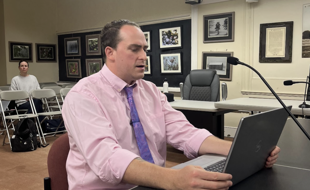 Planning Director Joshua Faherty speaks to the Select Board on Oct. 6. Photo by Tanvi Kulkarni