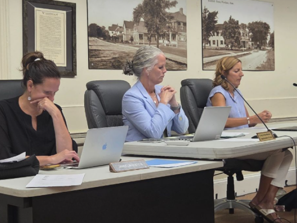 Superintendent Amy Hartley-Matteson presented her goals and entry plan to the school committee and its meeting Monday, Aug. 21. Photo by Tanvi Kulkarni
