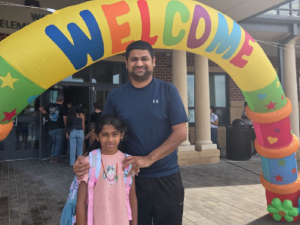 Second grader Navya Patel's favorite sport is soccer, and she's looking forward to playing games in P.E. this year. Photo by Tanvi Kulkarni