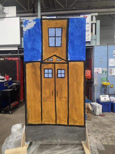 The school, painted by students.