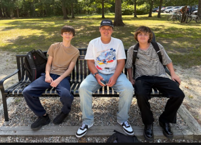 Wareham High School students said they are looking forward to specialized classes and clubs. From left: Caden Howes, Jackson Ip and Sebastian Avilla. Photo by Christian Uva