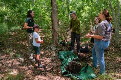 A group of residents and Land Trust organizers enjoying the BioBlitz Photo source: Tom Goetz