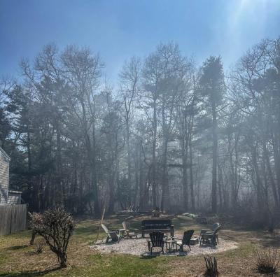 This April, an odor control method by the sewer plant filled the nearby neighborhood with smoke. Photo source: Sally Morrison