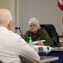 Chair of the Conservation Commission, Sandra Slavin, speaks to the group with Safe Harbor Marinas. Photo by Brandy Muz
