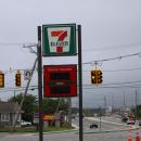 A sign displayed no gas prices at the station around noon. 