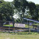 Barriers at the Onset Bandshell at 8:45 a.m. on Wednesday, Aug. 5, which are expected to be taken town later in the day. Photo by Nick Mossman