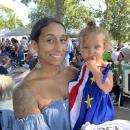 Rochelle Cardoza and her daughter, London, 1, in a dress with a Cape Verde flag pattern. Photo by Christian Uva