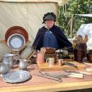 Lesley Pyron, part of the Rehoboth Militia, mans a booth in traditional clothing. “I love to dress up. We all make our own clothes mostly, so I find that entertaining for myself,” she said. “It's just an enjoyable hobby. It’s nice to see what people went through to give us the freedom we have.”