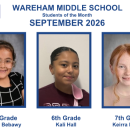 Three students were selected as Wareham middle school's students of the month. 