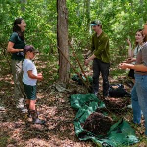 A group of residents and Land Trust organizers enjoying the BioBlitz Photo source: Tom Goetz
