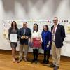 Senator Kelly Dooner, Scott Palladino, Assistant Principals Andrea Cannon and Kim Cavicchi and Superintendent Matt D’Andrea. Photo source: Joyce Bacchiocchi