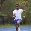 Caleb Carter dashes on the track. Photos by Brandy Muz